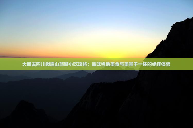 大同去四川峨眉山旅游小吃攻略：品味当地美食与美景于一体的绝佳体验