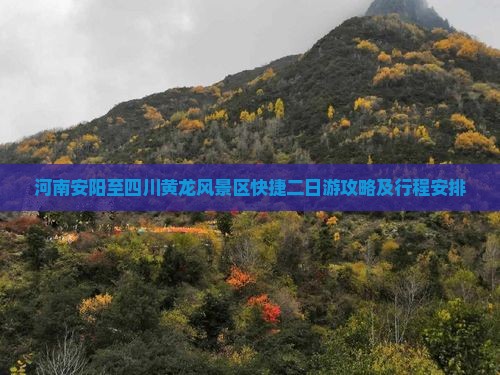 河南安阳至四川黄龙风景区快捷二日游攻略及行程安排