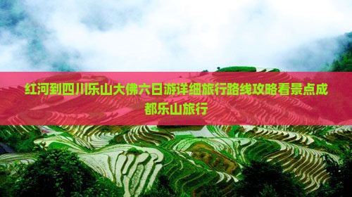红河到四川乐山大佛六日游详细旅行路线攻略看景点成都乐山旅行