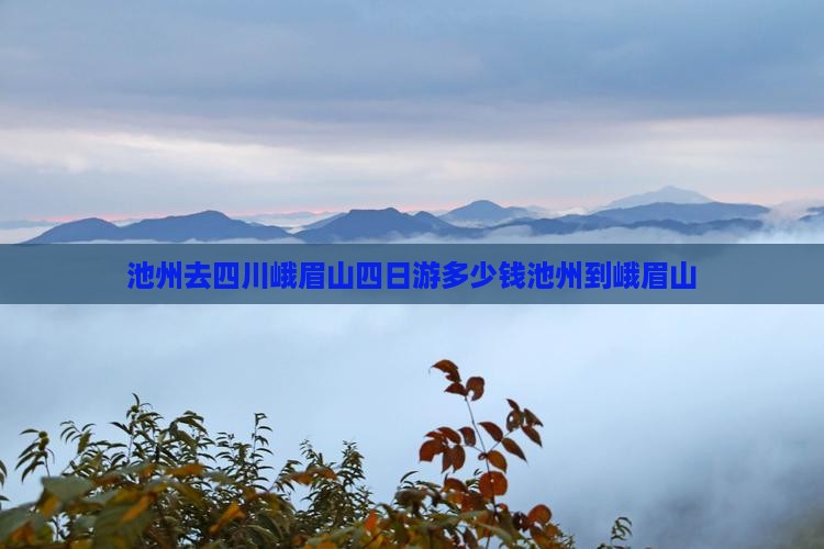 池州去四川峨眉山四日游多少钱池州到峨眉山