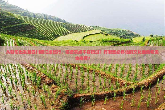 从朝阳出发至四川都江堰旅行，哪些景点不容错过？有哪些必体验的文化活动和美食推荐？