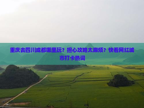 重庆去四川成都哪里玩？担心攻略太麻烦？快看网红城市打卡热词