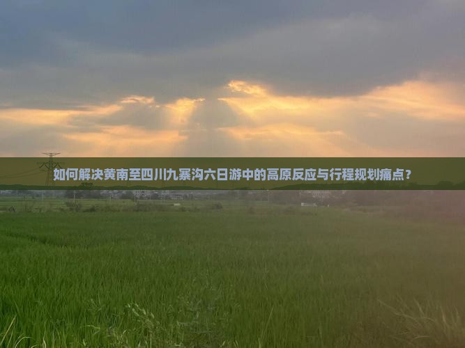 如何解决黄南至四川九寨沟六日游中的高原反应与行程规划痛点？