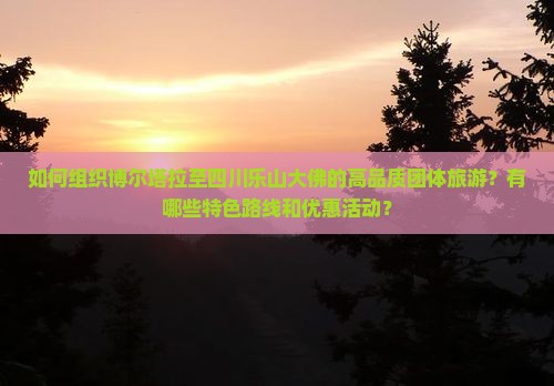 如何组织博尔塔拉至四川乐山大佛的高品质团体旅游？有哪些特色路线和优惠活动？