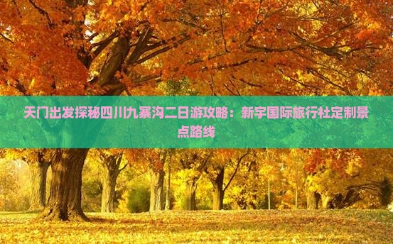 天门出发探秘四川九寨沟二日游攻略：新宇国际旅行社定制景点路线