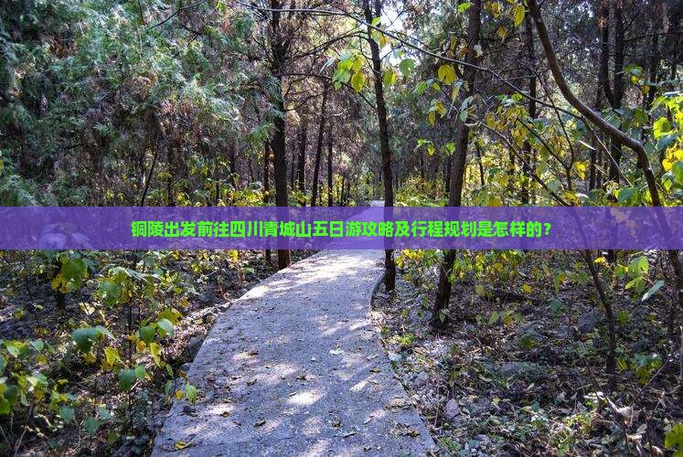 铜陵出发前往四川青城山五日游攻略及行程规划是怎样的？