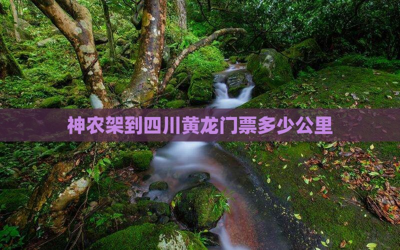 神农架到四川黄龙门票