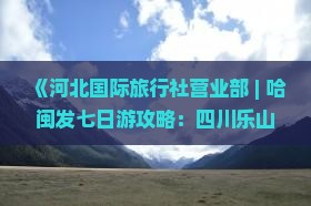 《河北国际旅行社营业部 | 哈闽发七日游攻略：四川乐山大佛、九寨沟、成都必看旅游信息及费用详情》