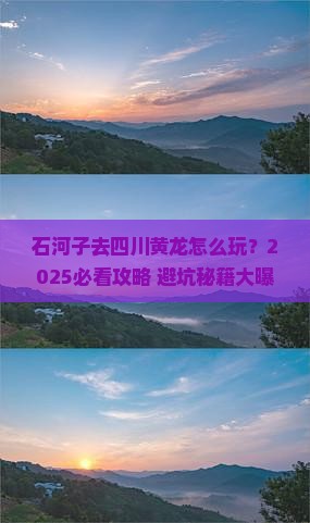石河子去四川黄龙旅行社