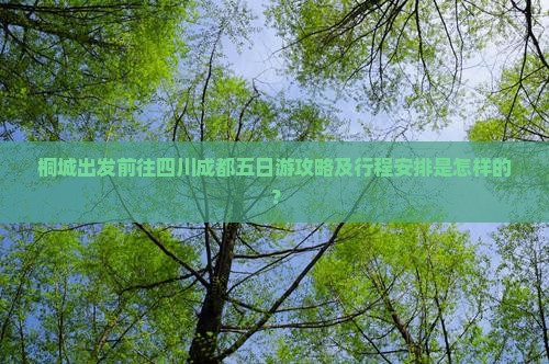 桐城出发前往四川成都五日游攻略及行程安排是怎样的？