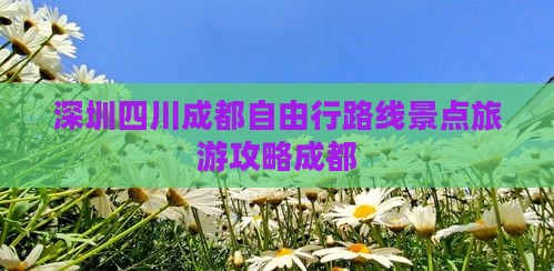 深圳去四川成都自由行