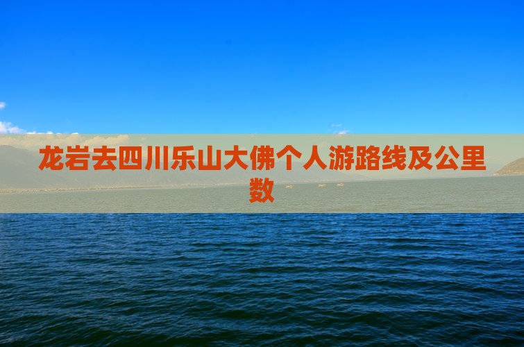 龙岩去四川乐山大佛个人游路线及公里数