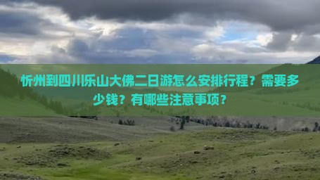 忻州到四川乐山大佛二日游怎么安排行程？需要多少钱？有哪些注意事项？
