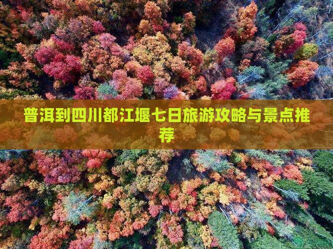 普洱去四川都江堰七日游