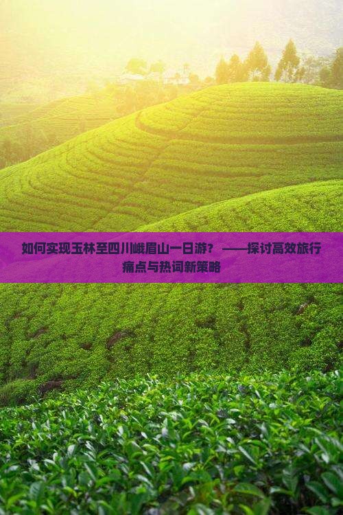 如何实现玉林至四川峨眉山一日游？ ——探讨高效旅行痛点与热词新策略