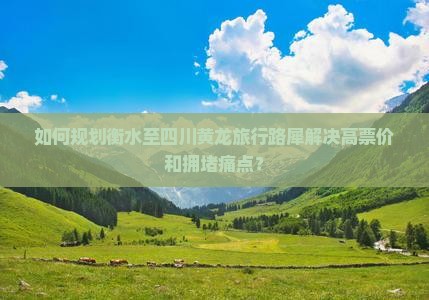 如何规划衡水至四川黄龙旅行路犀解决高票价和拥堵痛点？