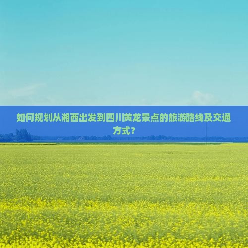 如何规划从湘西出发到四川黄龙景点的旅游路线及交通方式？