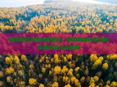 铜陵到四川黄龙哪里玩：探索黄龙风景区精华路线及玩法推荐