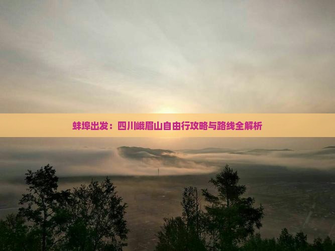 蚌埠出发：四川峨眉山自由行攻略与路线全解析