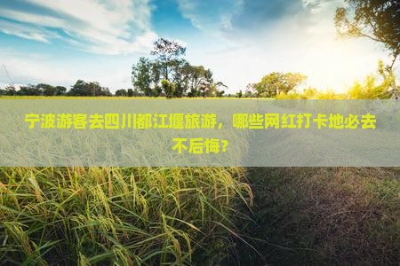 宁波游客去四川都江堰旅游，哪些网红打卡地必去不后悔？