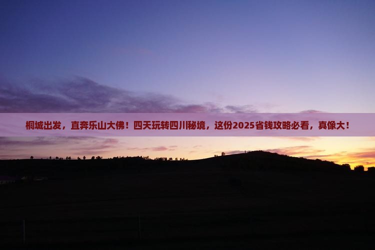 桐城到四川乐山大佛四日游