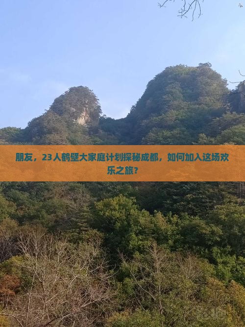 朋友，23人鹤壁大家庭计划探秘成都，如何加入这场欢乐之旅？
