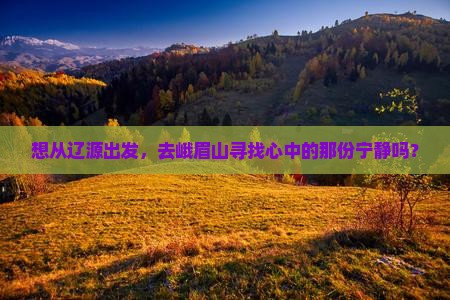 想从辽源出发，去峨眉山寻找心中的那份宁静吗？