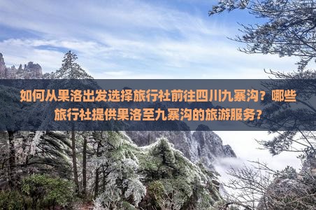 如何从果洛出发选择旅行社前往四川九寨沟？哪些旅行社提供果洛至九寨沟的旅游服务？