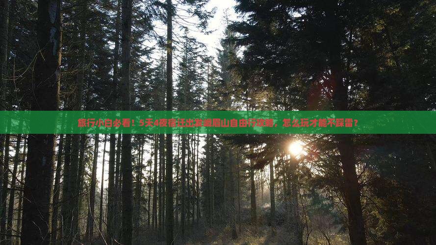 旅行小白必看！5天4夜宿迁出发峨眉山自由行攻略，怎么玩才能不踩雷？