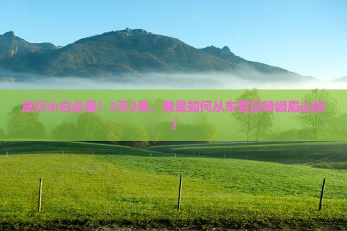 旅行小白必看！3天2夜，我是如何从东营玩转峨眉山的？