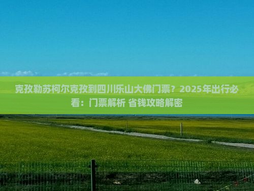 克孜勒苏柯尔克孜到四川乐山大佛门票