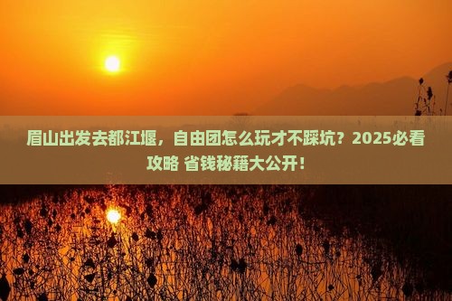 眉山到四川都江堰自由团