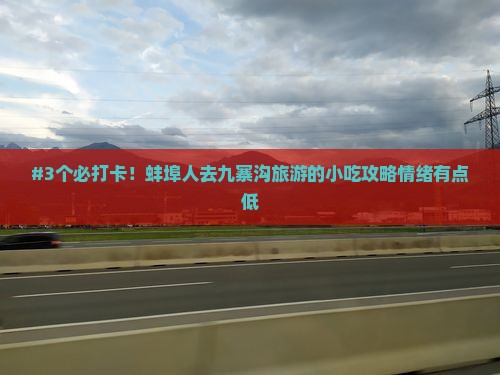 #3个必打卡！蚌埠人去九寨沟旅游的小吃攻略情绪有点低