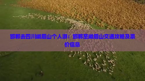 邯郸去四川峨眉山个人游：邯郸至峨眉山交通攻略及票价信息