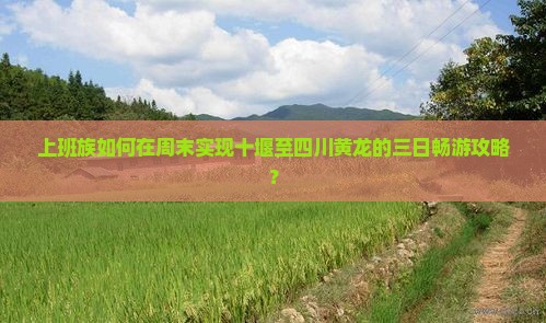 上班族如何在周末实现十堰至四川黄龙的三日畅游攻略？