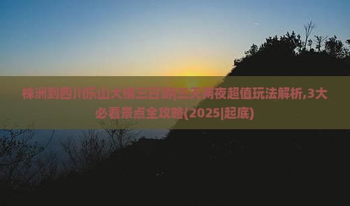 株洲到四川乐山大佛三日游