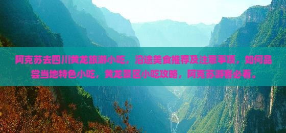 阿克苏去四川黄龙旅游小吃