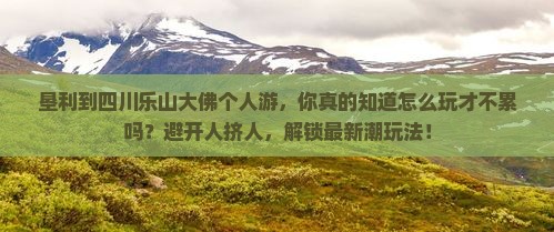 垦利到四川乐山大佛个人游