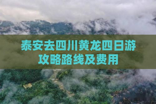 泰安去四川黄龙四日游