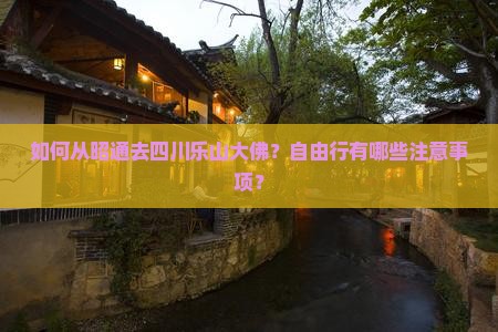 如何从昭通去四川乐山大佛？自由行有哪些注意事项？