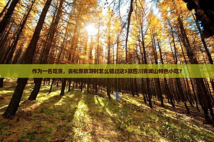 作为一名吃货，去松原旅游时怎么错过这5款四川青城山特色小吃？