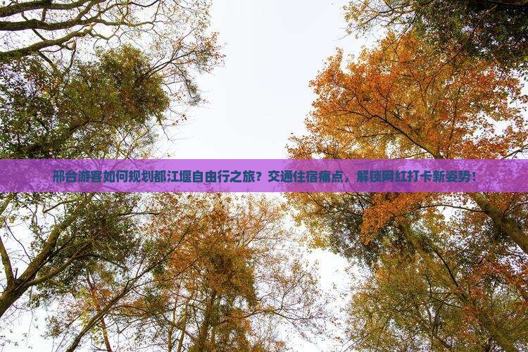 邢台游客如何规划都江堰自由行之旅？交通住宿痛点，解锁网红打卡新姿势！
