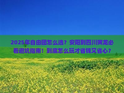 安阳到四川黄龙自由团