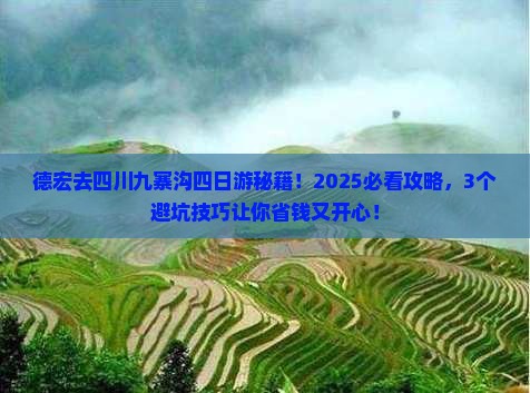 德宏去四川九寨沟四日游