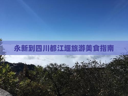 永新到四川都江堰旅游小吃