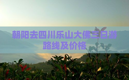 朝阳去四川乐山大佛三日游