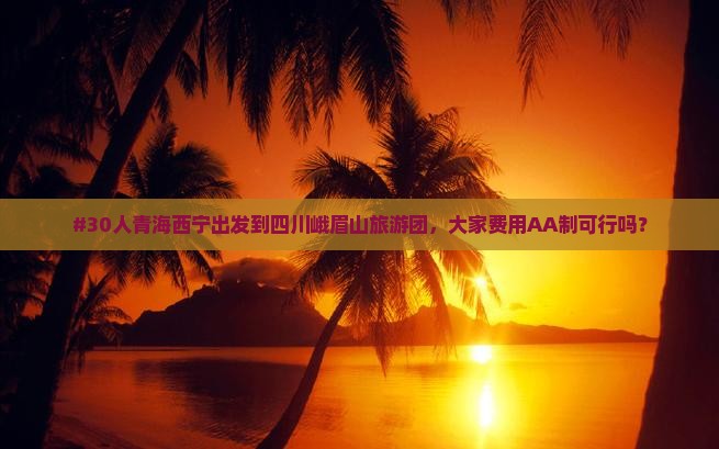 #30人青海西宁出发到四川峨眉山旅游团,大家费用AA制可行吗? #30人青海西宁出发到四川峨眉山旅游团,大家费用AA制可行吗?