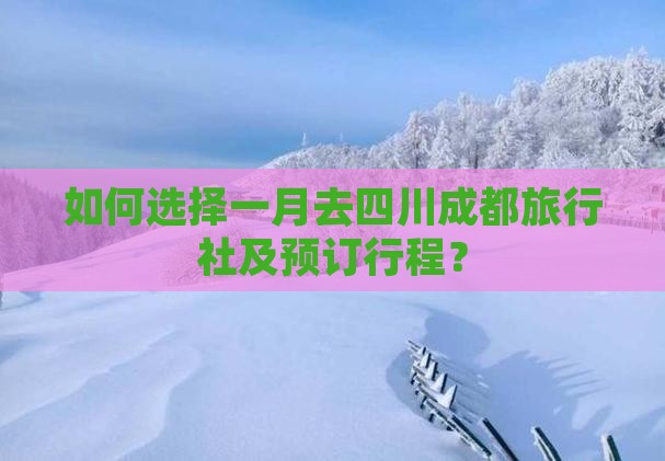 一月去四川成都旅行社