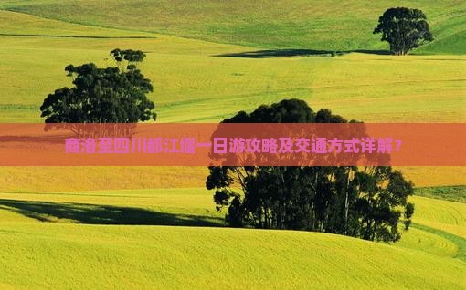 商洛去四川都江堰一日