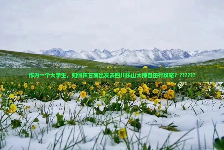甘南去四川乐山大佛自由行